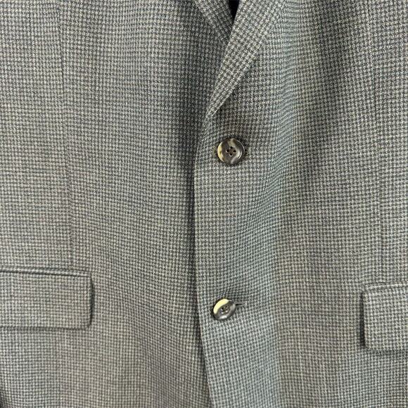 Light Academia Blazer Size 48L Oscar de la Renta Men Gray Check Classic Fit READ - Picture 3 of 13